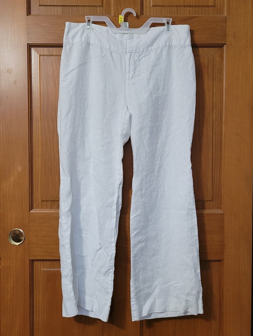 Inc International Concepts White Curvy-Fit Wide Leg 100% Linen Pants Womens 14